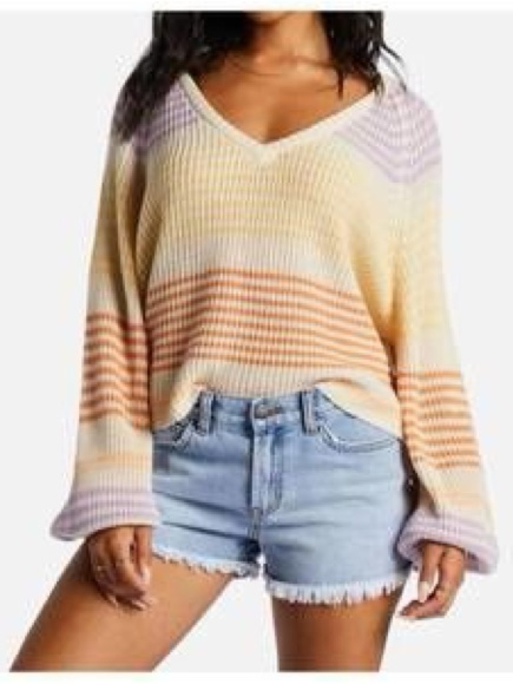 Billabong Striped V-Neck Sweater
